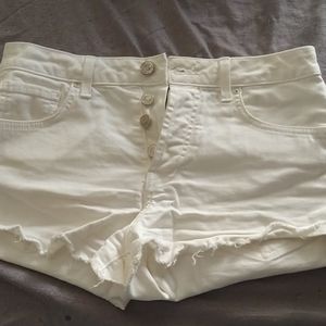 White jean shorts